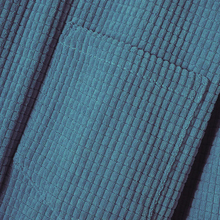 Surchemise à capuche en velours côtelé boutonnée