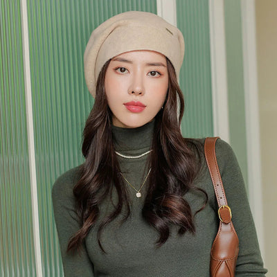 Béret ample en cachemire mélangé