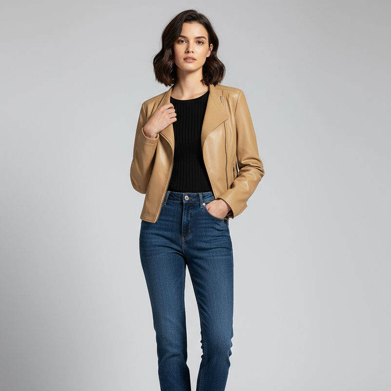 Veste en cuir sur mesure Natalie