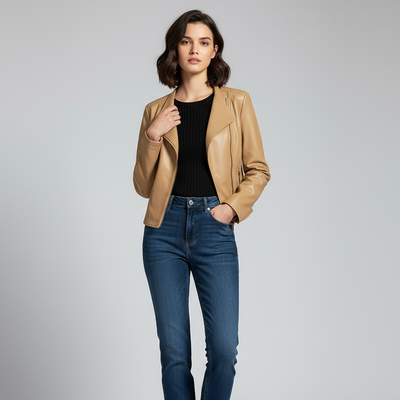 Veste en cuir sur mesure Natalie