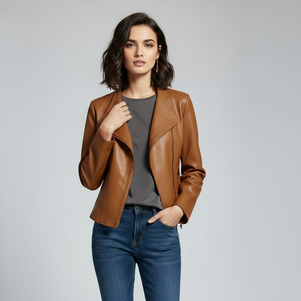 Veste en cuir sur mesure Natalie