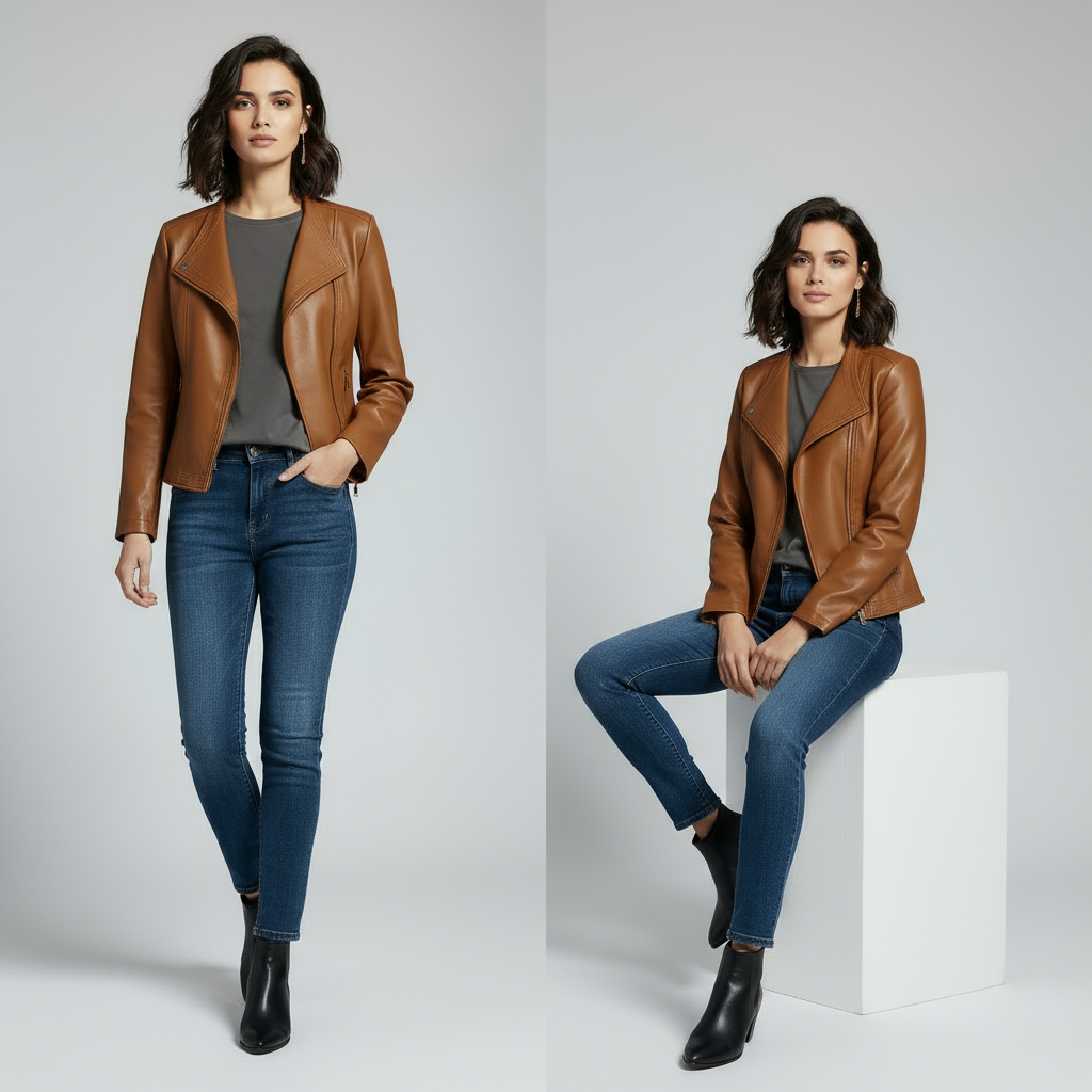 Veste en cuir sur mesure Natalie