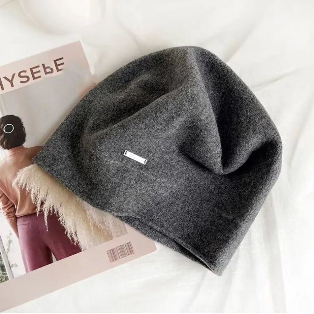 Béret ample en cachemire mélangé